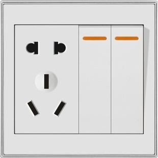 墻面智選 二開雙控帶五孔插座，樂清福佳電器品質(zhì)之選