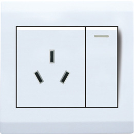 【明裝開關(guān),一帶16A插座,墻壁開關(guān)】價(jià)格,廠家,圖片,電工開關(guān),溫州市龍灣天河鴻強(qiáng)電器廠-